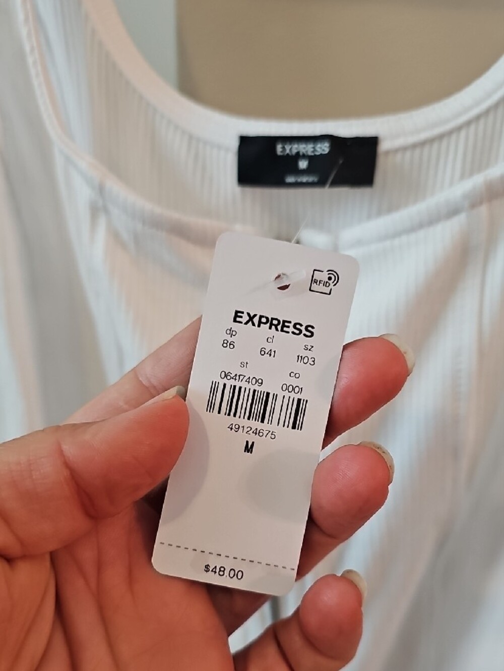 Express White Ribbed Zip-Front Bodysuit - Picture 2 of 4